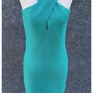 St. John Collection - Blake Knit Crossover Dress - Lagoon Green